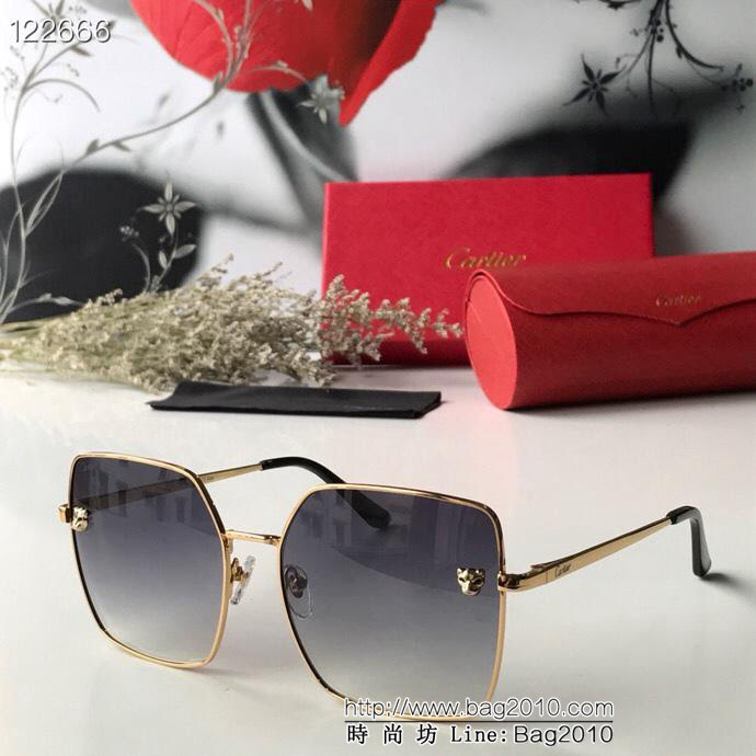 CARTIER卡地亞 CT0128S 時尚大方 超輕鏡腿 方形豹子頭墨鏡 高品質 太陽鏡  lly1227